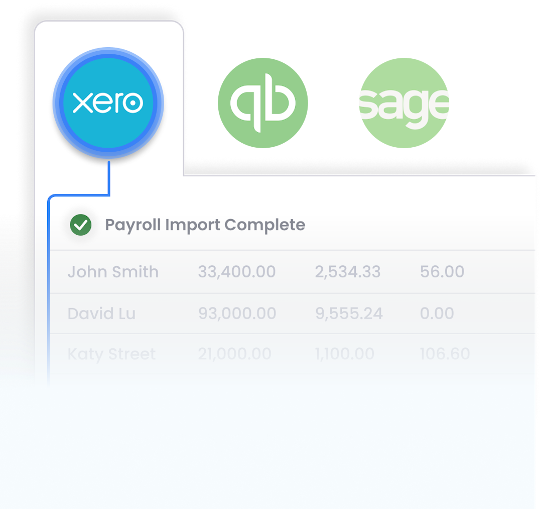 Payroll being imported from Xero into the Relay.tax product.